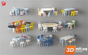 Kid's table and chairs Skp Files 